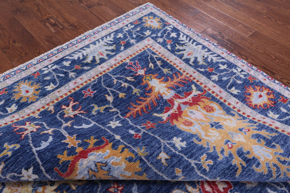 8' 10" X 11' 11" Handmade Turkish Oushak Wool Rug - Q13373