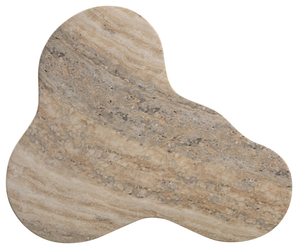 Slab Faux Travertine Tall Side Table