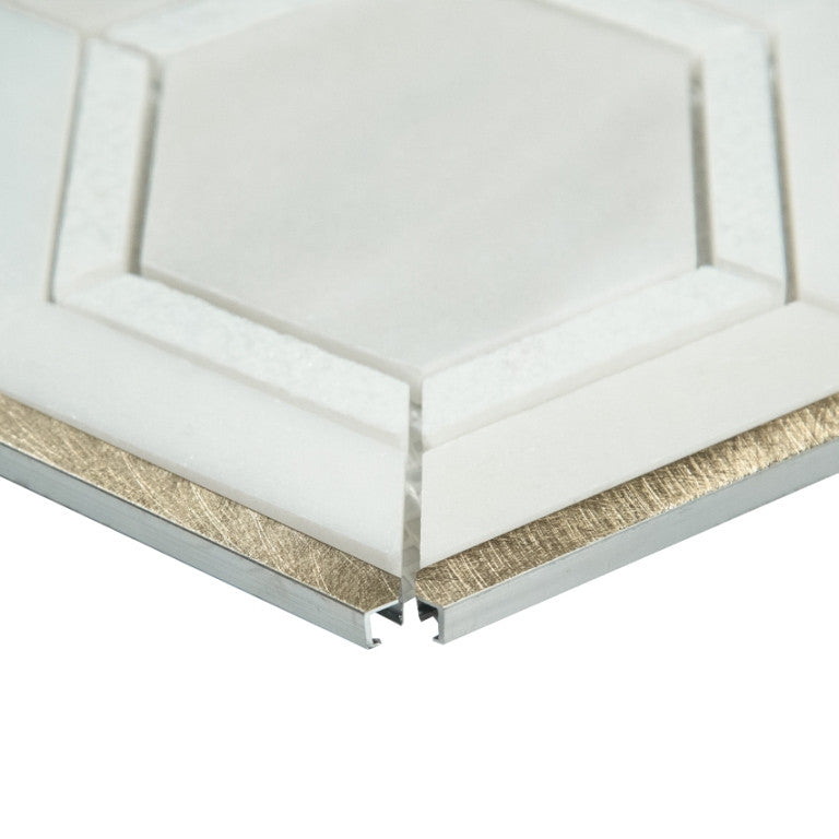 Medici Gold Pattern Stone Metal Mosaic, 10 Sheets