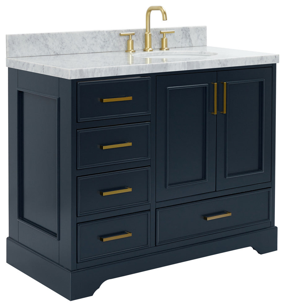 Ariel Stafford 43" Single Right Offset Oval Sink Bathroom Vanity