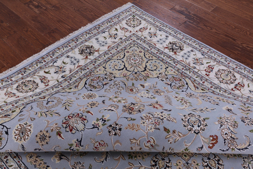 8' 1" X 10' 2" Persian Nain Wool & Silk Hand Knotted Rug - Q14728