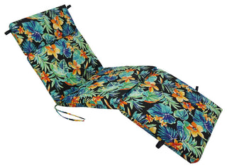 72"X24" Patterned Polyester Outdoor Chaise Lounge Cushion, Beachcrest Caviar