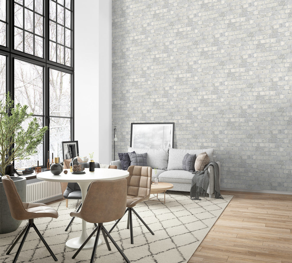 Princess Street Grey Brick Wallpaper Bolt