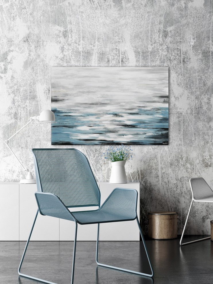 "Reflective Sea" Painting Print on Wrapped Canvas, 60"x40"