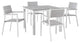 White Light Gray Maine 5 Piece Outdoor Patio Dining Set