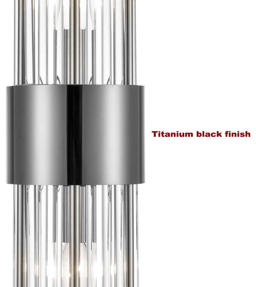 Modern Crystal Wall Sconce Set of 2, Black