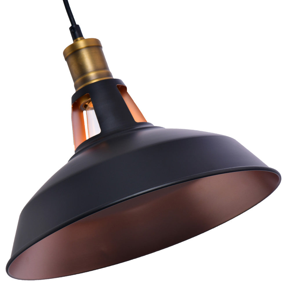 Lazzur Saone 1 Light 12" Matte Black Pendant