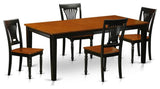 5-Piece Dining Room Set, Table and 4 Wood Chairs