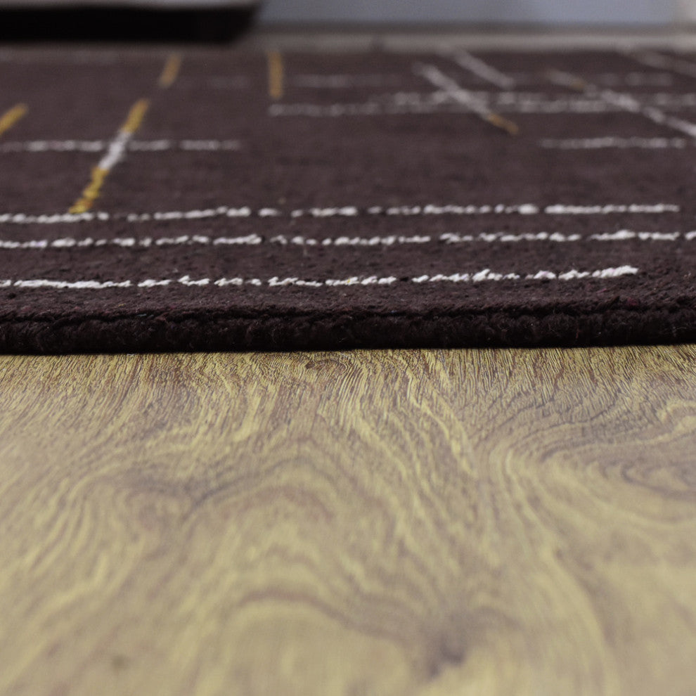 HAND KNOTTED LOOM SILK ECO-FRIENDLY RUGS-5'x8',Rectangle,Brown Gold,Contemporary