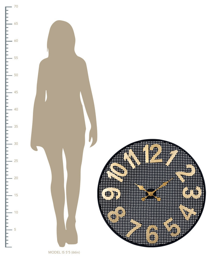 Black and Gold Round Wall Clock