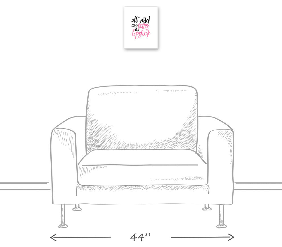 All I Need Are Lattes and Lipstick 8x10 Canvas Wall Art