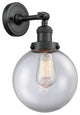 1-Light Beacon 8" Sconce, Matte Black, Glass: Clear