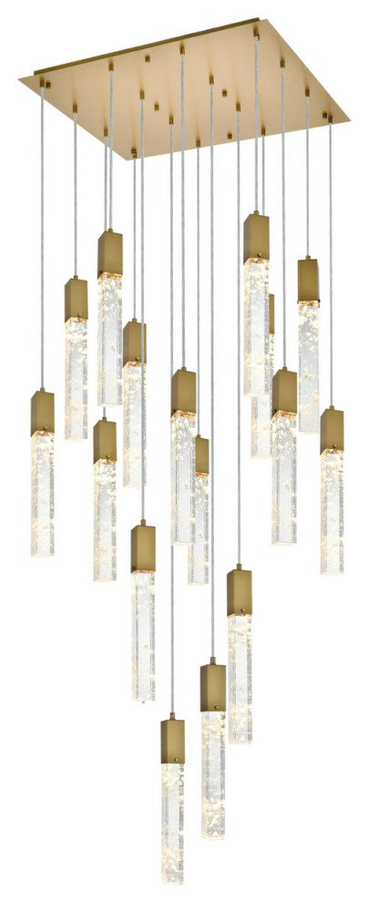 Aurora 16 Light Pendant in Chrome And Clear