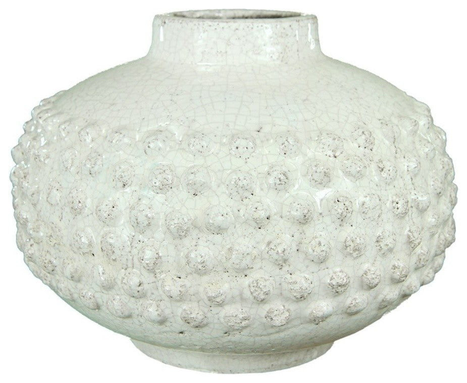 Terracotta Vase, White