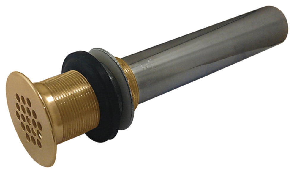Fauceture Grid Drain without Overflow, Polished Brass