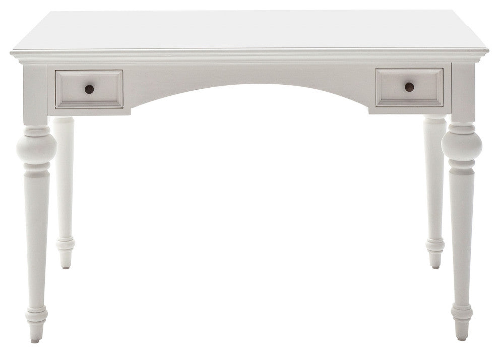 Antiqued White Provencial Writing or Computer Desk With Hutch