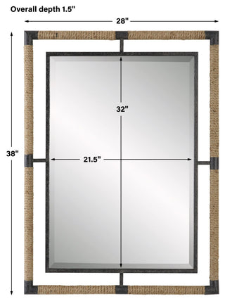 Uttermost 09769 Melville 28" W x 38" H Rectangular Framed - Rust Black