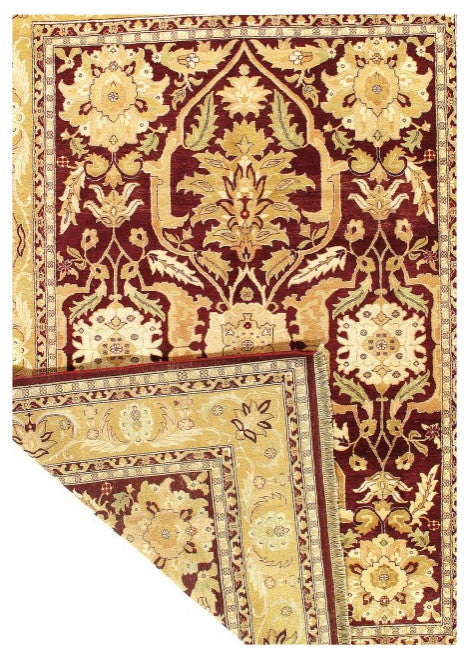 Brown Fine Hand Knotted Agra Rug 9'x12'