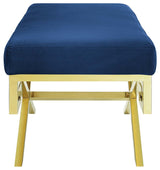 Gold Navy Rove Velvet Performance Velvet Bench