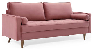 Valour Performance Velvet Sofa-Dusty Rose