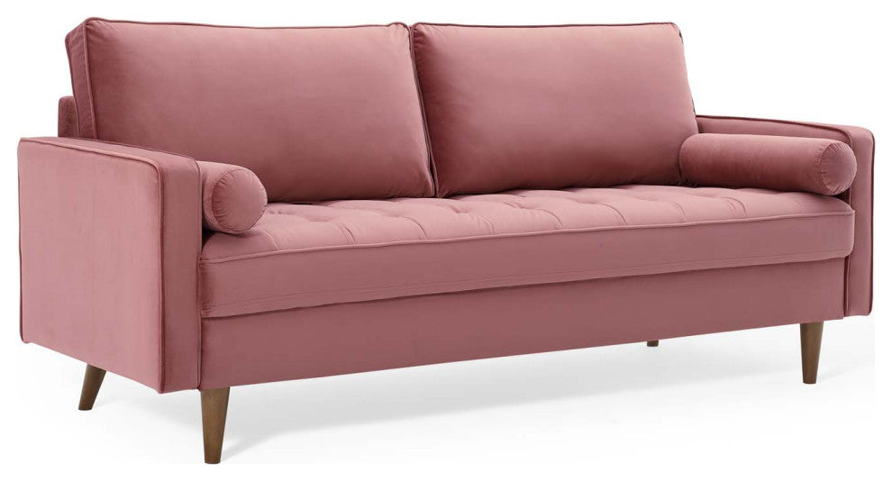 Valour Performance Velvet Sofa-Dusty Rose