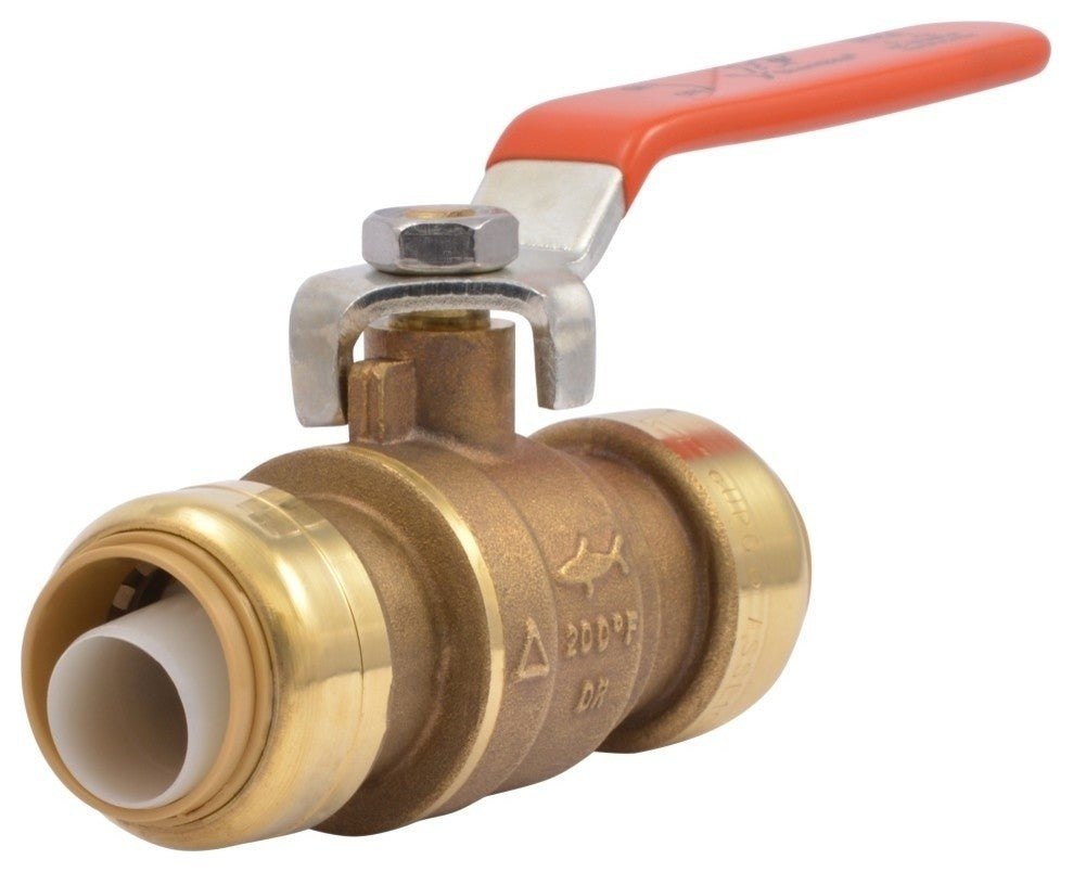 SharkBiteÂ® 22185-0000LFA Lead Free Brass Push-Fit Ball Valve, 3/4" x 3/4"