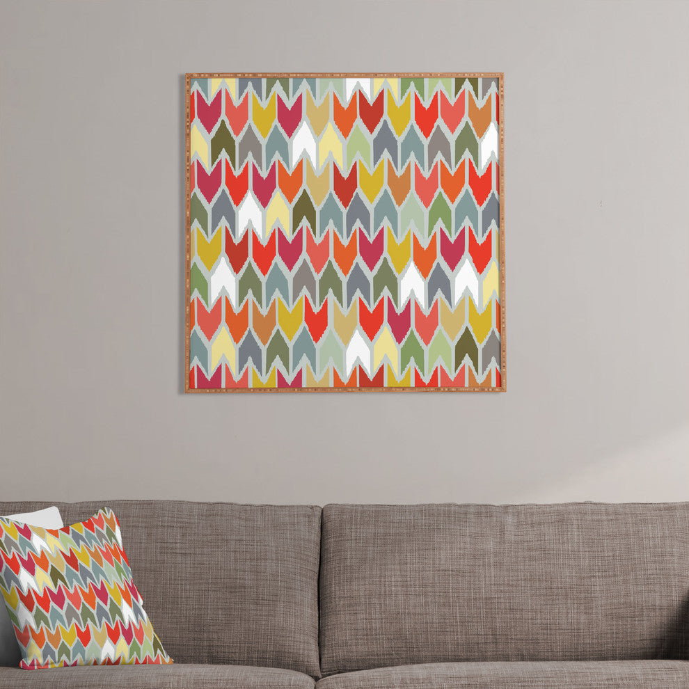 Deny Designs Sharon Turner Beach House Ikat Chevron Framed Wall Art