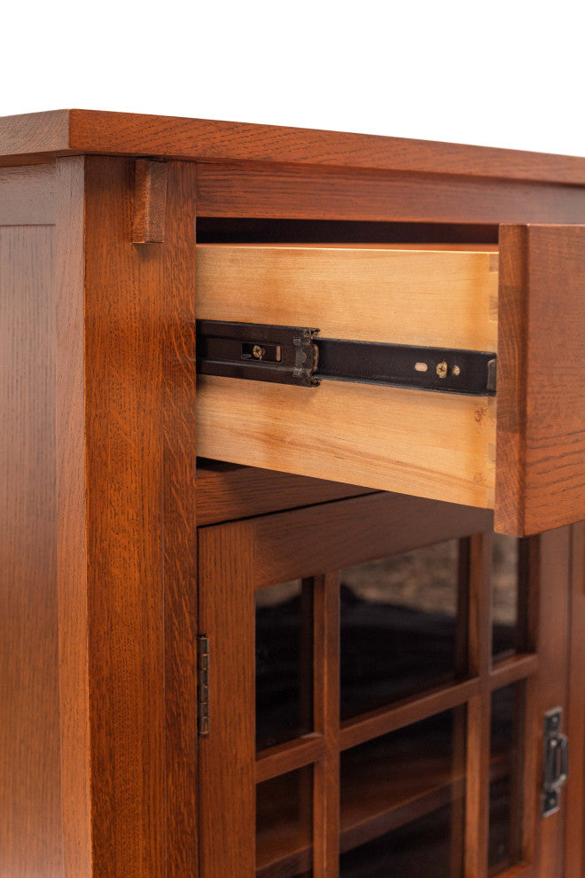 Mission Style Solid Oak Sideboard, Craftsman Style Oak TV Stand