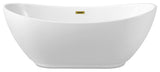 62" Streamline NPT9580GLD Soaking Freestanding Tub With Internal Drain