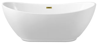 62" Streamline NPT9580GLD Soaking Freestanding Tub With Internal Drain