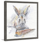 "Happy Rabbit" Framed Painting Print, 24"x24"