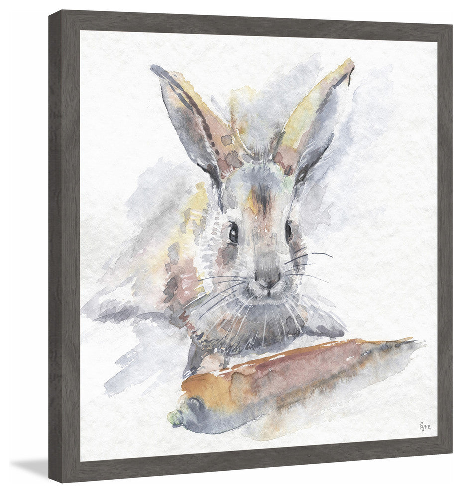 "Happy Rabbit" Framed Painting Print, 24"x24"