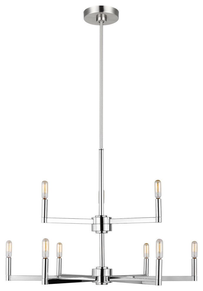 Fullton Nine Light Chandelier, Chrome