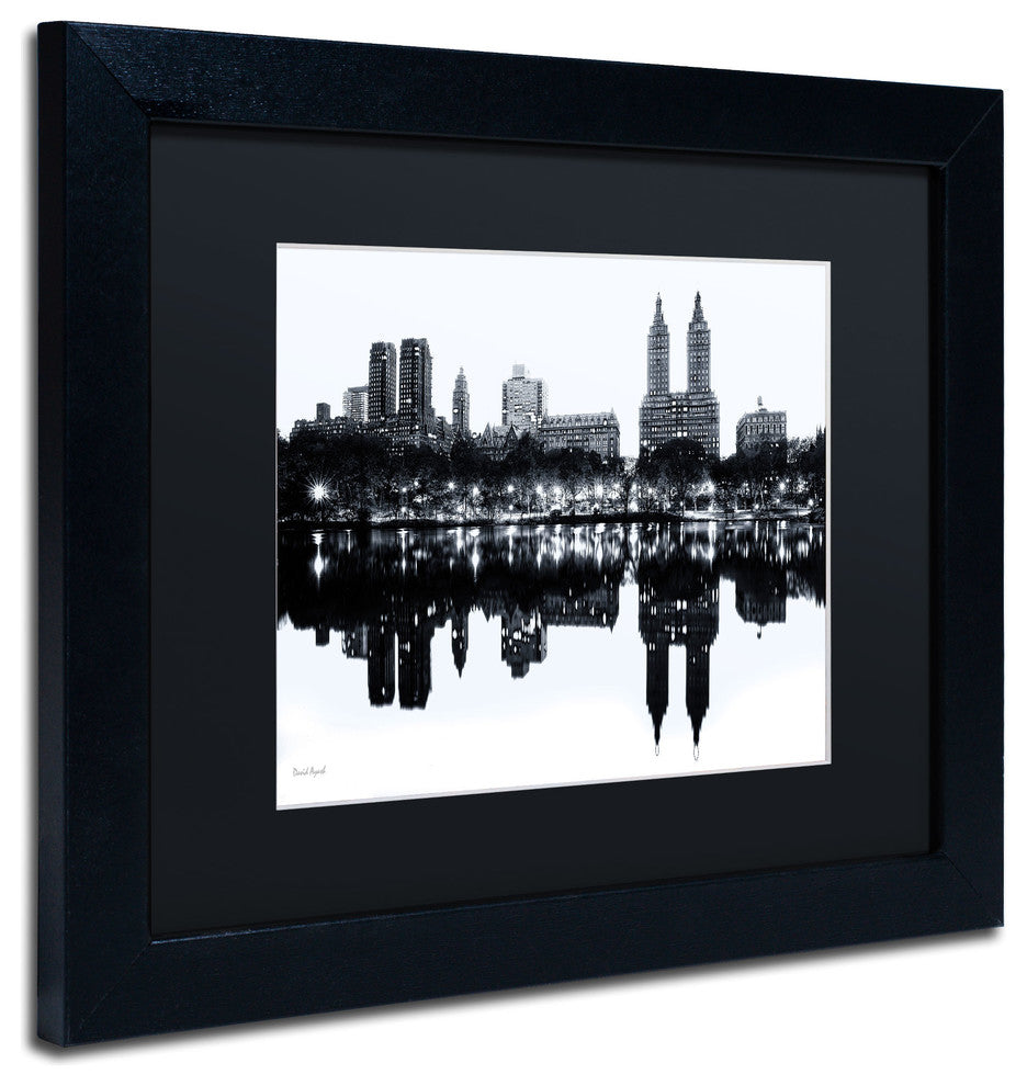'Central Park West II' Matted Framed Canvas Art by David Ayash