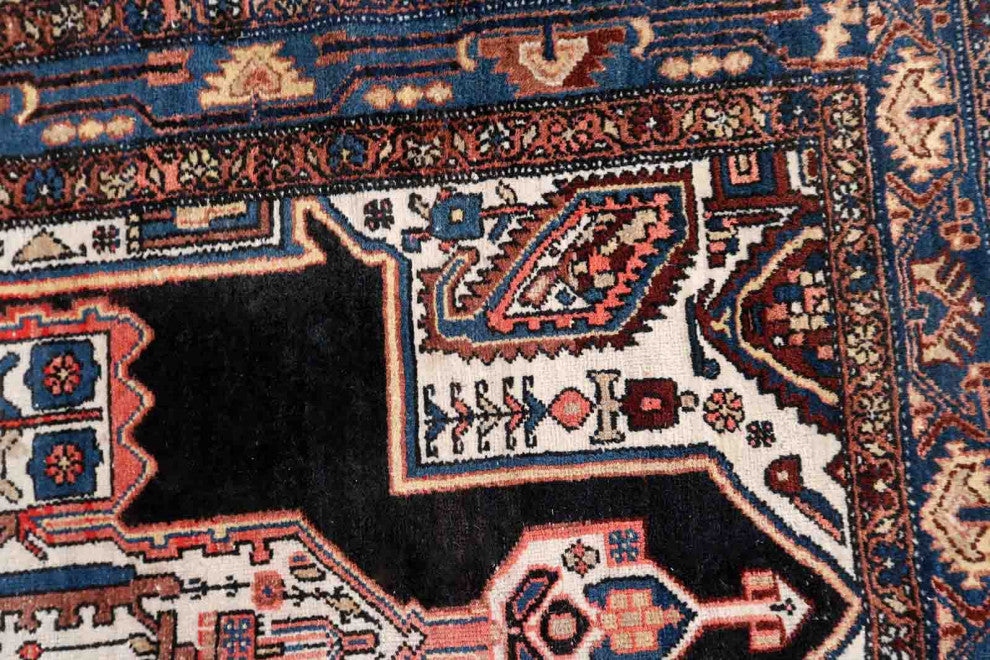 Handmade Antique Persian Malayer Rug 4'x6.5', 123cmx199cm 1920s