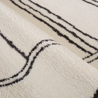 Monotone Moroccan White -1 Power-Loom Area Rug 5' x 7'6"
