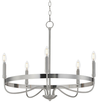 Maxim 14495 Frankie 5 Light 26"W Taper Candle Style Chandelier - Satin Nickel