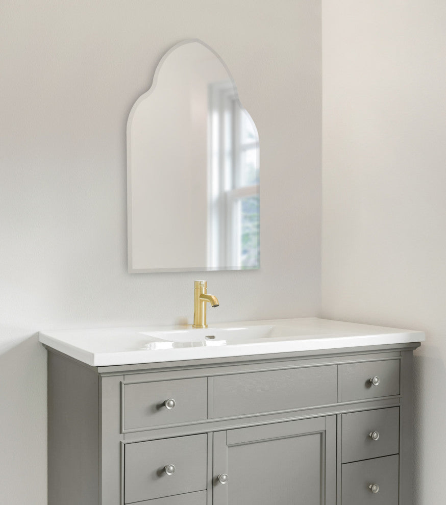 Reign Modern Frameless Arch Mirror, Silver 20x30