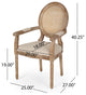 Bryan French Country Upholstered Wood and Cane 5-Piece Circular Dining Set, Natural/Beige