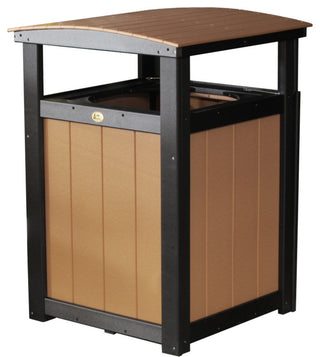 Poly Commercial Grade Trash Can, Cedar & Black