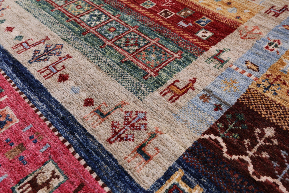 Handmade Persian Gabbeh Tribal Rug 2' 7" X 4' 0" Q8359