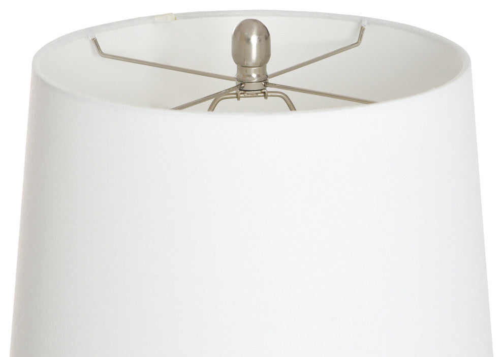 Starlite Ceramic Table Lamp Off-White Shade, Dimpled Luster Sage Finish