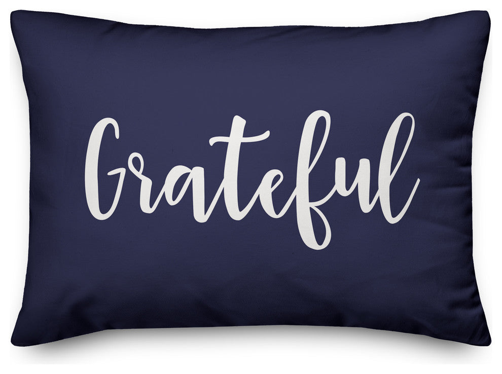Grateful Lumbar Pillow, Navy, 14"x20"