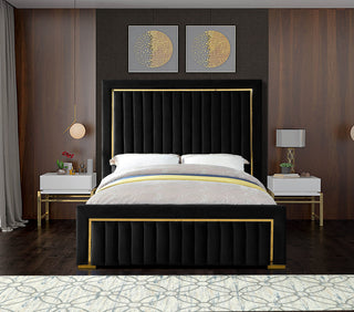 Dolce Velvet Upholstered Bed, Black, King