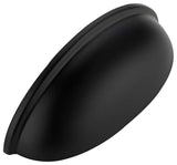 Flat Black Cabinet Cup Pulls, Set of 3
