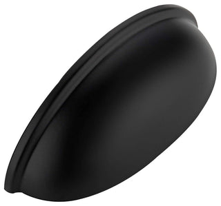 Flat Black Cabinet Cup Pulls, Set of 3