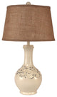 Fleur de Lis Distressed Cottage Teardrop Table Lamp