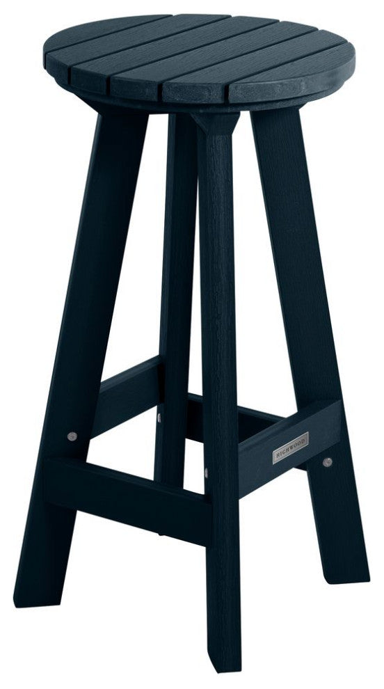 Birch Round Bar Height Stool, Federal Blue