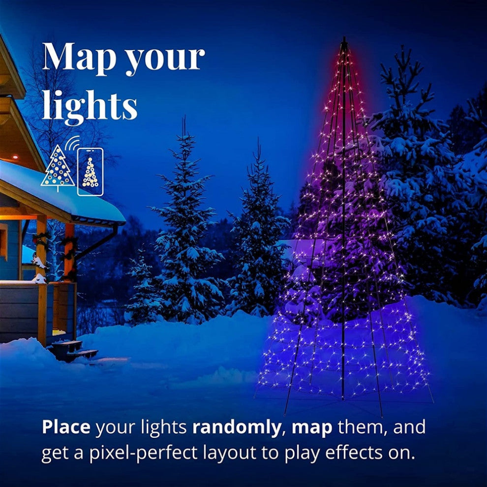 Twinkly Light Tree  App-controlled Flag-pole Christmas Tree with 1000 RGB+W (16