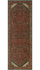 Fine Vintage Distressed Sandugas Charcoal/Rust Runner, 3'6x10'0